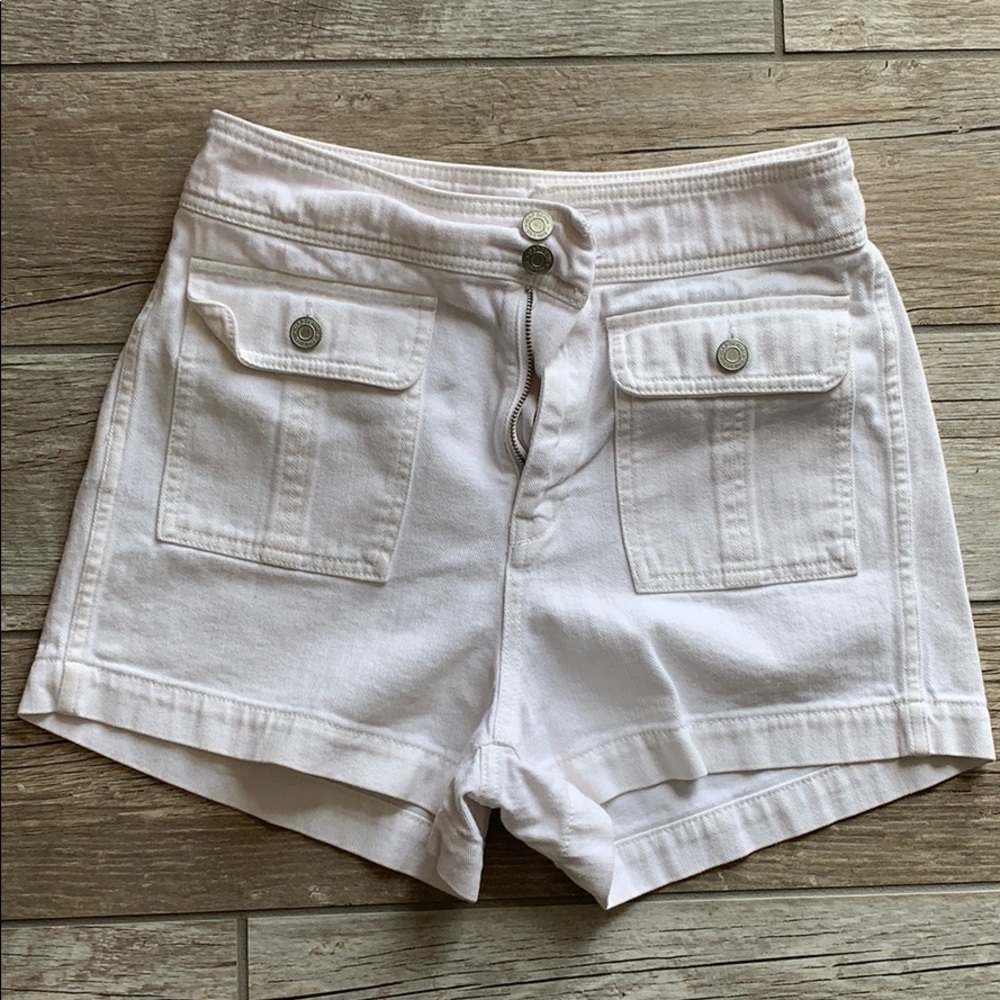 GAP high rise high-waisted white denim jean shorts